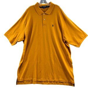 U.S. POLO ASSN LUXURY FEEL POLO SHIRT SZ 3XLT MUSTARD 100% Soft Cotton